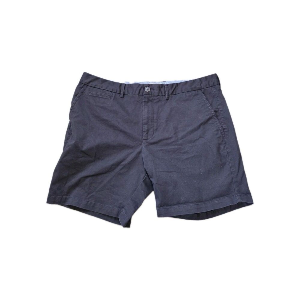 Perk Navy Blue Slim Fit Stretch Chino Shorts Mens Size 38 Cotton Blend GUC